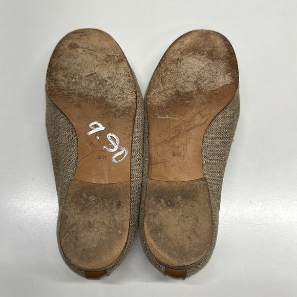 Erica Wilson Needlepoint Shoes Slip On Loafers Shoe Palm Tree Tan Green Size 8 - Picture 8 of 11